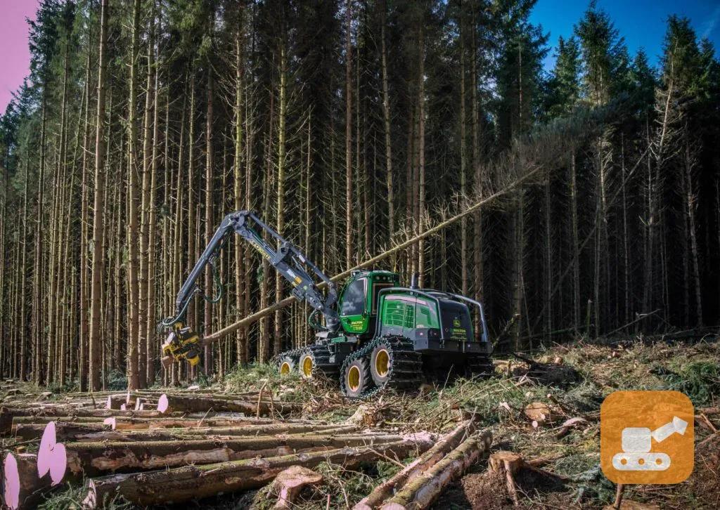 Механизированная заготовка леса John Deere 1270G: валка и раскряжёвка